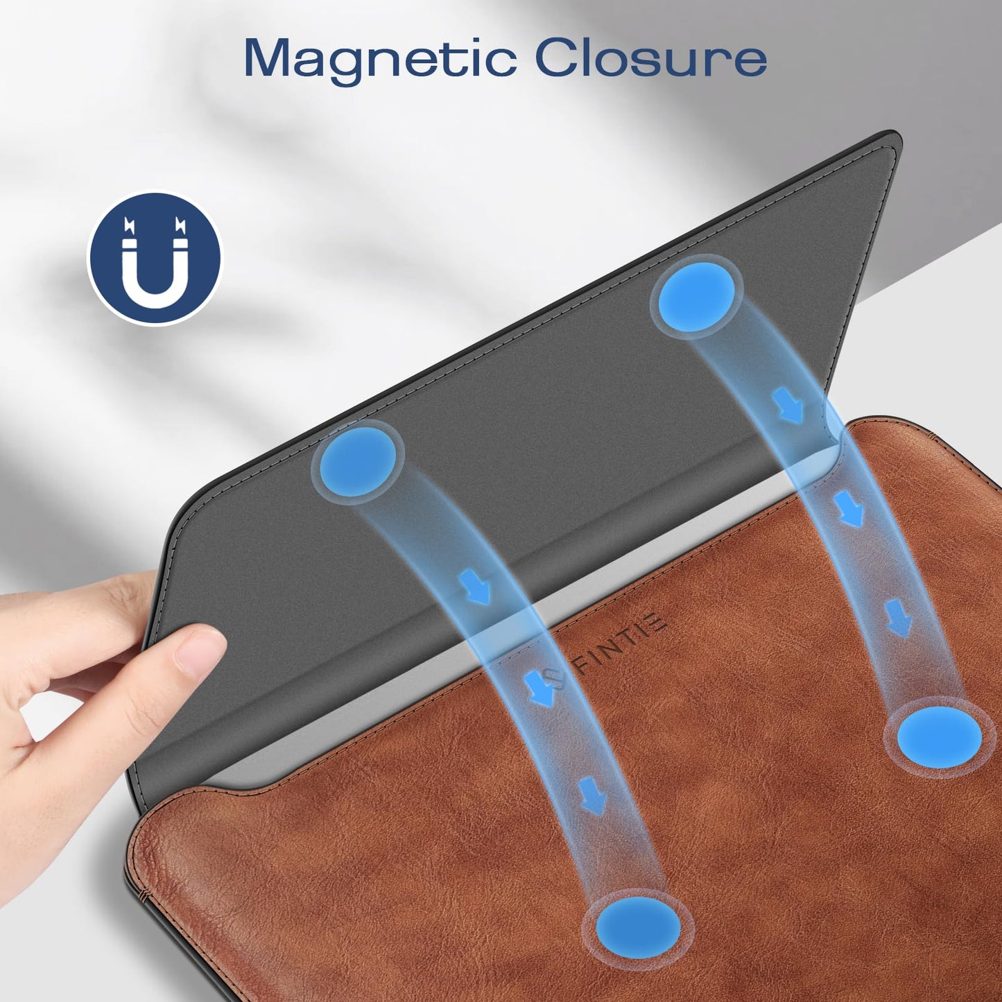 Fintie Sleeve Case for MacBook Air 15.3 M5 M4 M3 M2 A3448 A3241 A3114 A2941, MacBook Pro 16 A3428 A3429 A3403 A3186 A2991 A2485 A2780 A2141, Pro 15 A1707 A1990 - Slim Bag Cover with Stand (Brown)