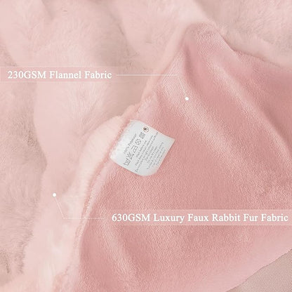 Pink Fluffy Blanket for Couch Living Room Faux Fur 50x60 Fuzzy Throw Blanket for Bed Soft Furry Bed Cozy Comforter Home Decor Gifts 860 GSM