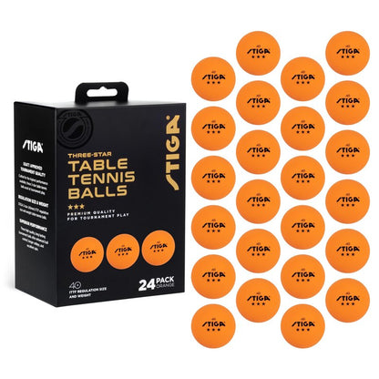 STIGA 24pk 3-Star Ping Pong Balls - USATT Approved Tournament Quality - ITTF Regulation Size & Weight - Durable, Tournament Table Tennis Balls