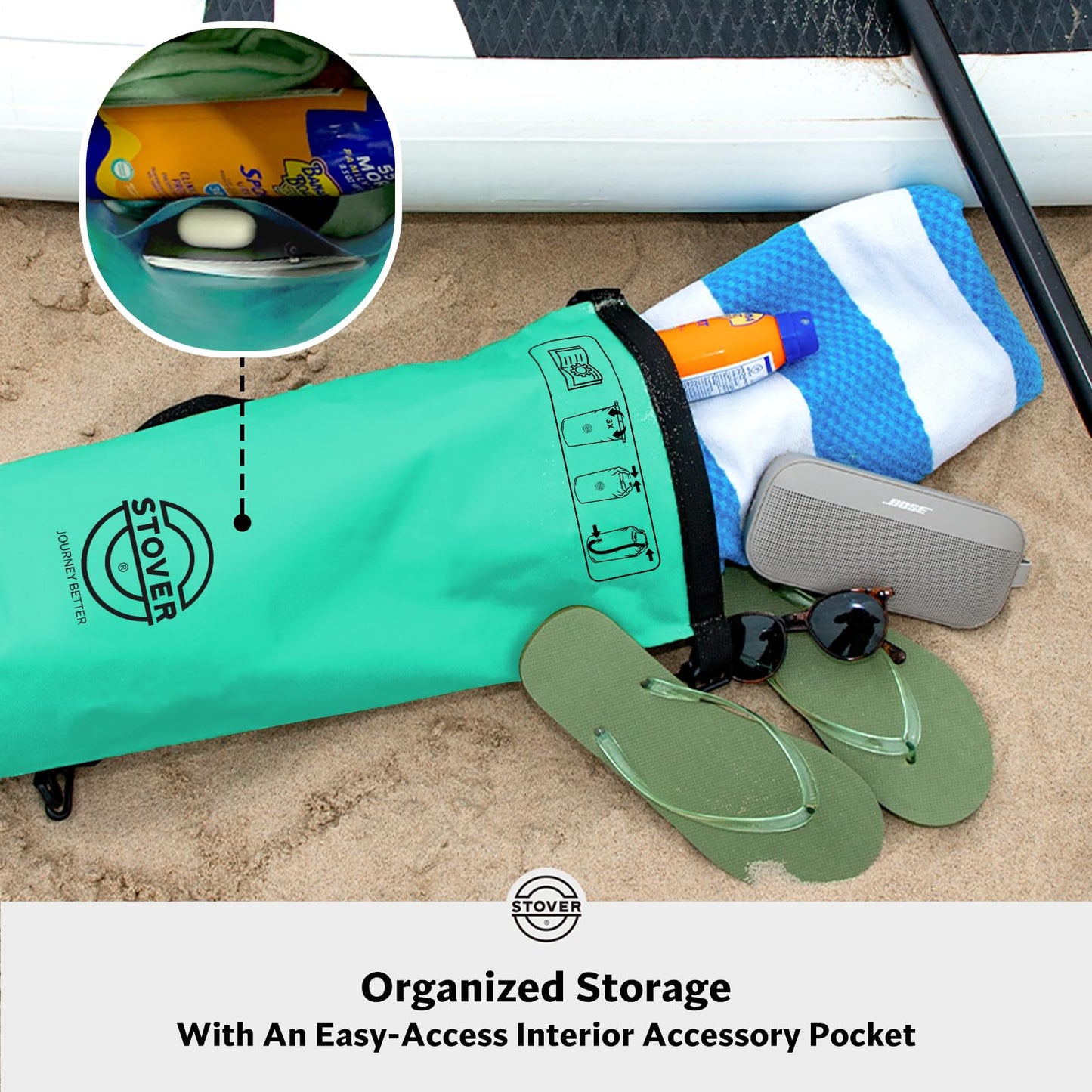 STOVER 5/10/25/30/40/55L Waterproof Dry Bag, Small Lightweight Roll Top Dry Bag Backpack w/Waterproof Phone Case, Kayaking, Travel, Hiking, Fishing, Tubing, Camping, the Beach, Men/Women (Teal)