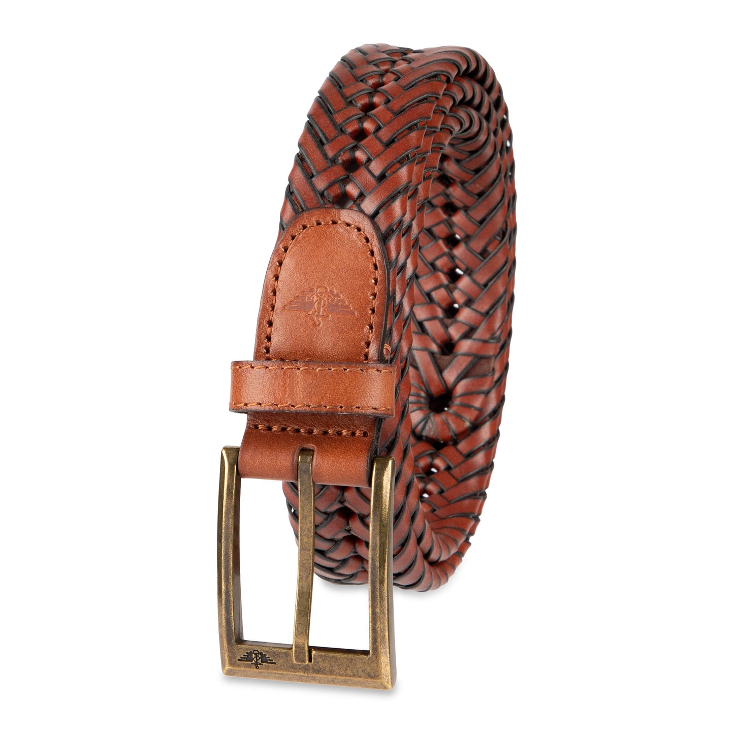 Dockers Men's Leather Braided Casual and Dress Belt,tan Glazed,38