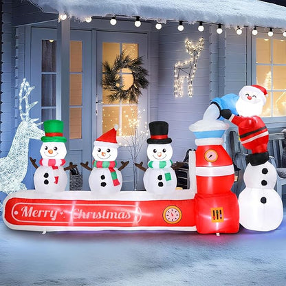 Vigdur 7FT Snowman Christmas Decoration – Snowman Maker Christmas Blow Up with Built-in LED Lights, Outdoor Christmas Inflatable for Yard, Lawn, Garden, Holiday Party & Home Décor