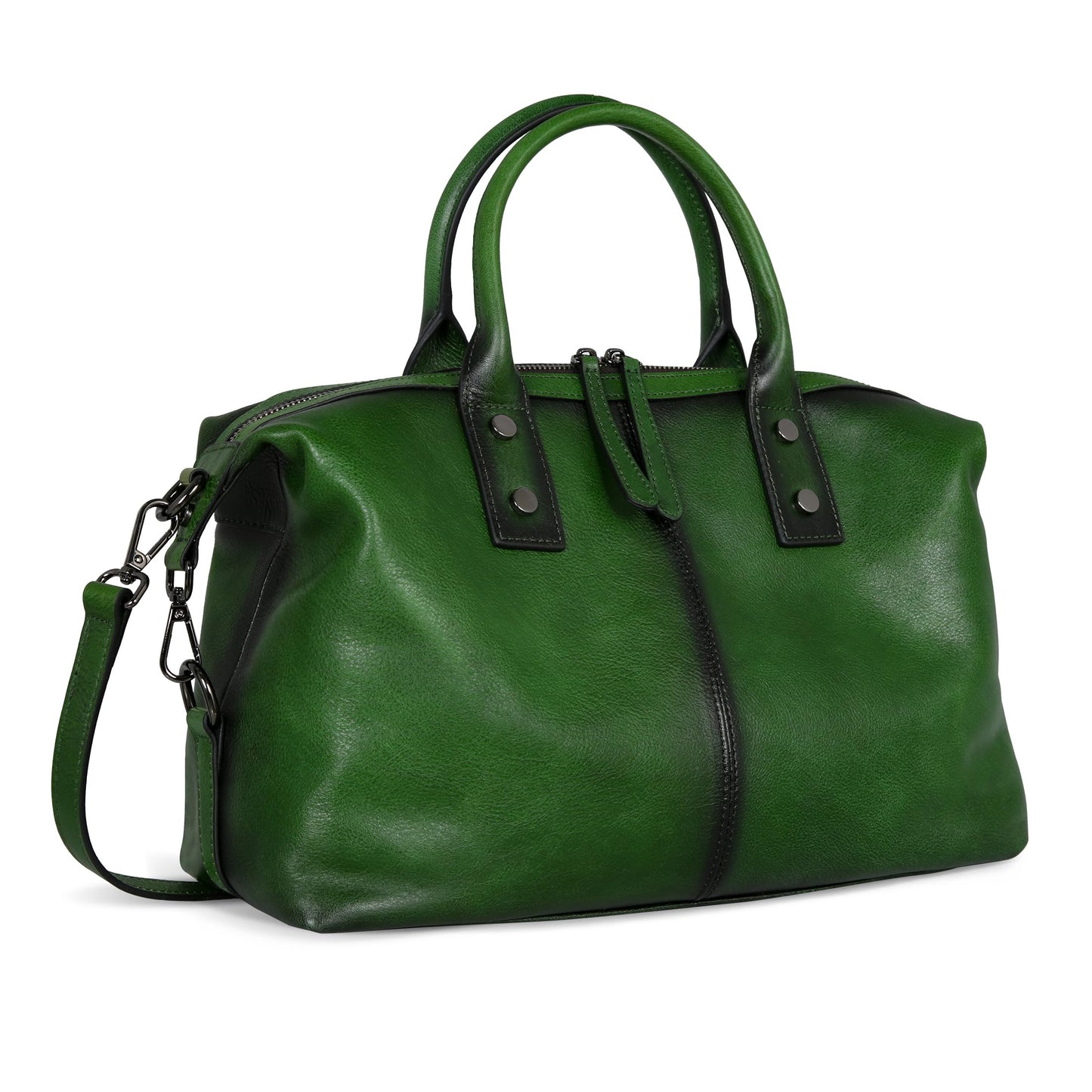 Iswee Satchel Bags Retro Leather Purses for Women Handbags Shoulder Bags Luxury Tote Hobo Cross Body Work Doctor Bag Pocketbooks (Green)