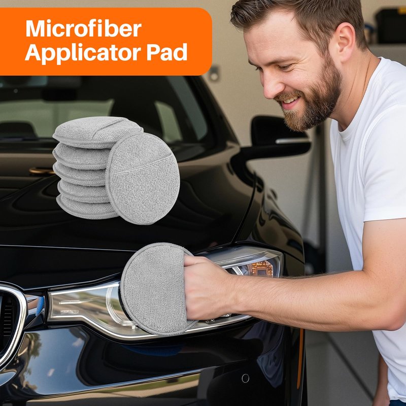 SZTCECDM Microfiber Wax Applicator Pads, Car Wax Applicator with Finger Pocket, Buffing & Detail Polishing Foam Pads for Car Cleaning and Fine Polishing (5 inch, 12 Pack)