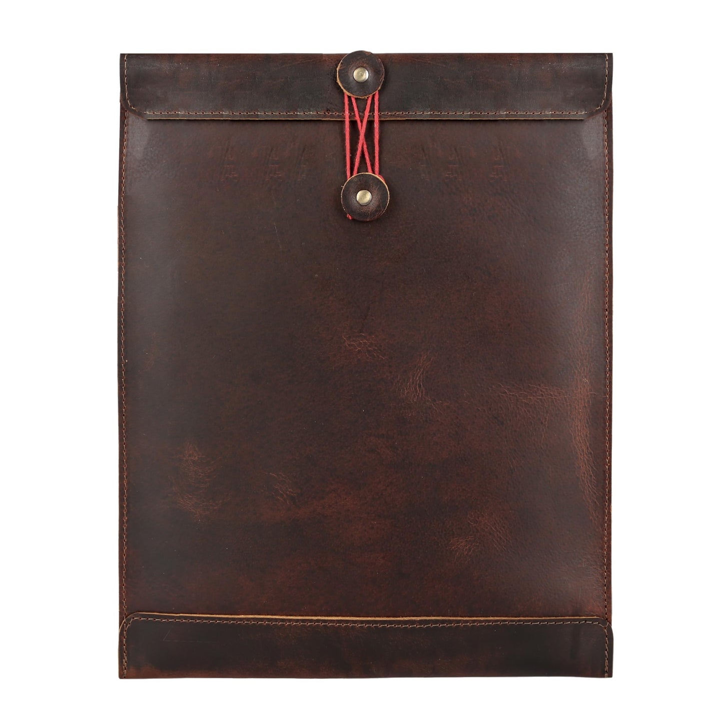 Leather Document Holder Mailing Envelope,Office & Work Resume Sales Portfolio Binder Folder-Interview/Legal Document Organizer Handmade (12.5 inches) (Bourbon Brown)