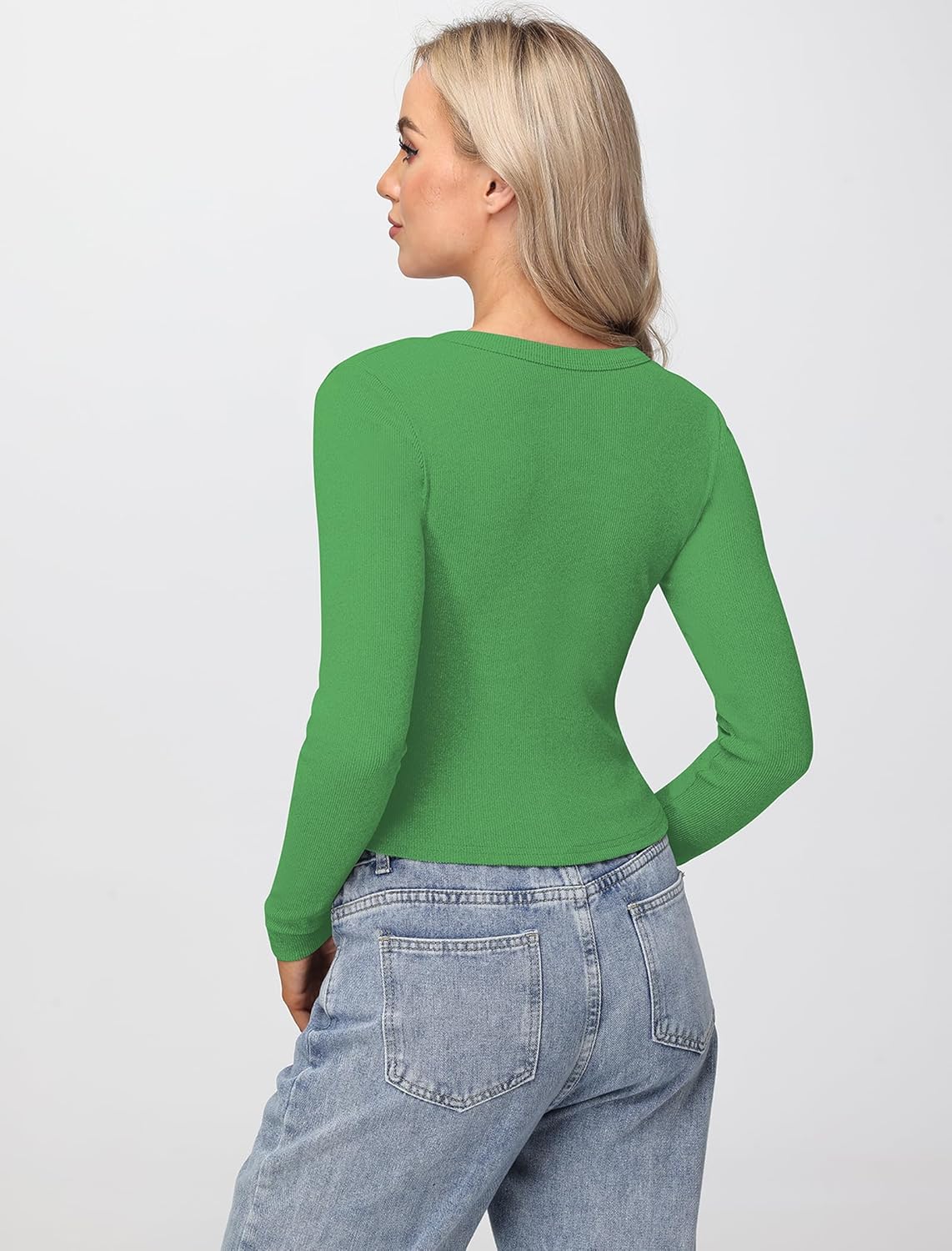 Womens Long Sleeve Tops Fall Lightweight Cardigan Cropped Going Out Shirts Ribbed Button Down Cute Trendy 2025