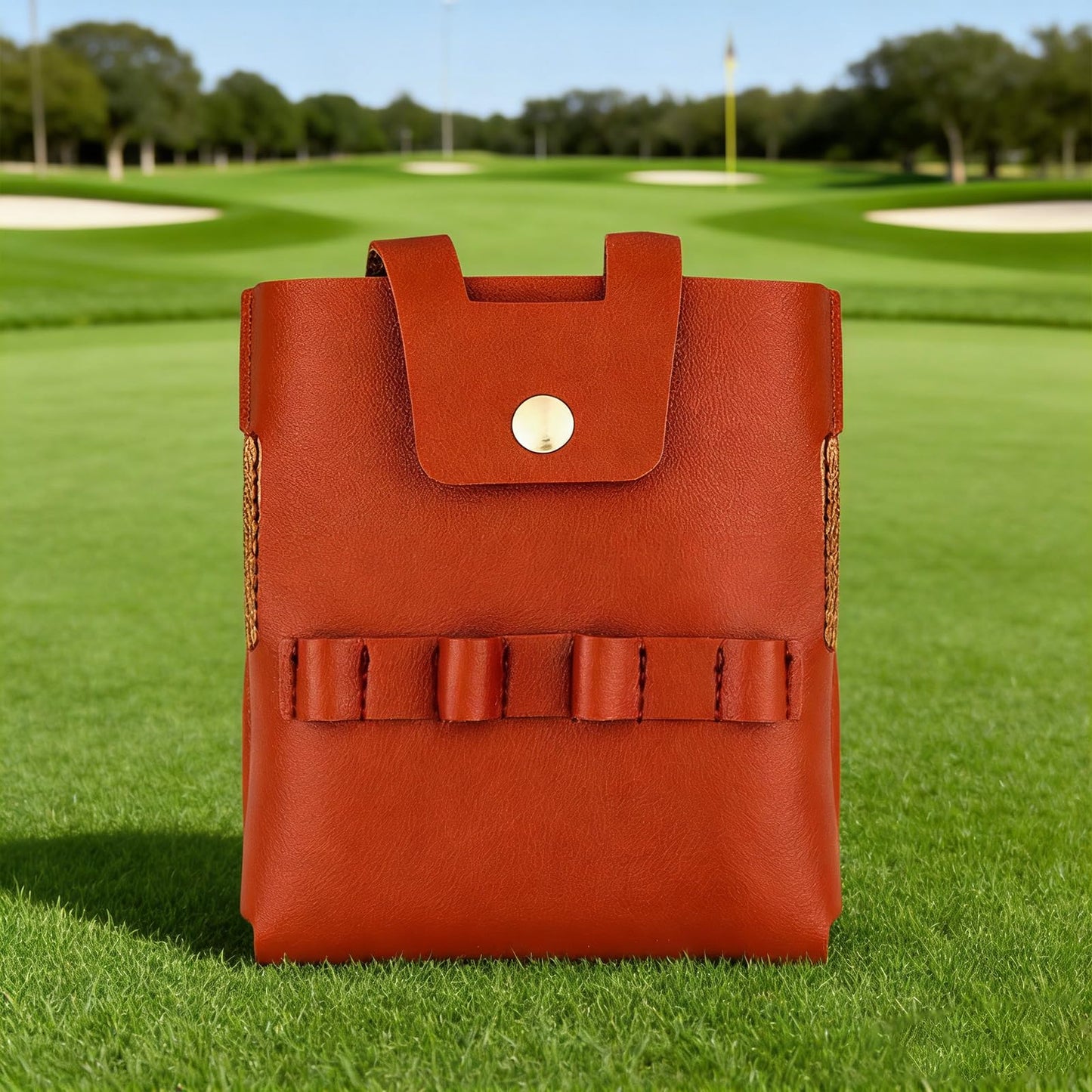 SPONGL Premium PU Leather Golf Flask Holder Waterproof Drinking Bottle Cover Perfect for Outdoor Activity with Insulated Lining