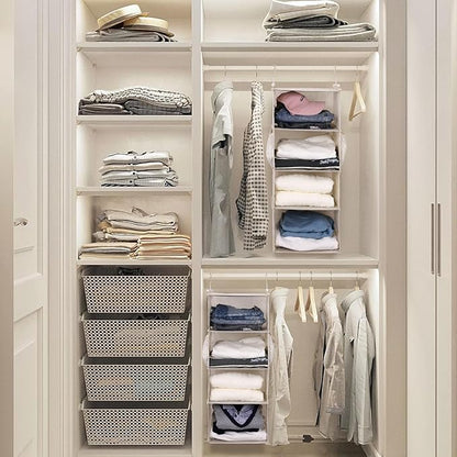 MAX Houser 4 Tier Shelf Hanging Closet Organizer, Space Saver, Closet Hanging