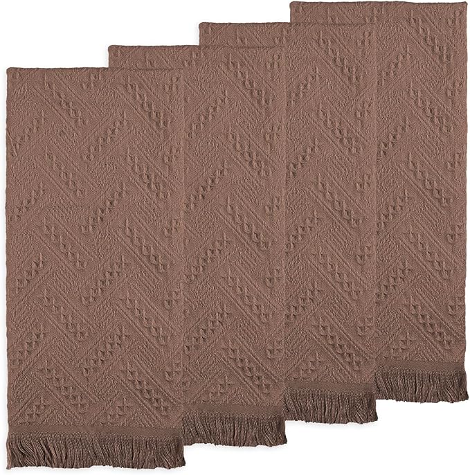 Boho Bathroom Decor Hand Towel 4 Pack 100% Turkish Cotton 14 x 30 Inch Boho