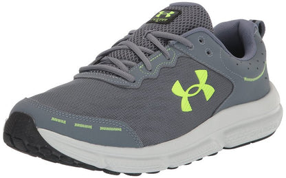 Under Armour Men's Charged Assert 10 Shoes, (101) Gravel/Gravel/Lime Surge, 11 X-Wide