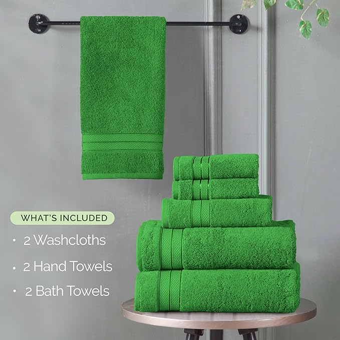 Elegant Comfort Luxury 6-Piece Towel Set, Premium Soft 100% Turkish Cotton
