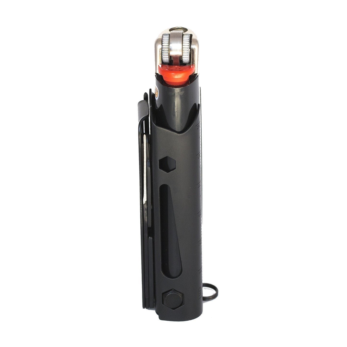 LighterBro Pro Lighter Sleeve - Multi-tool - 420 Stainless Steel - Easily Fits Your Favorite Lighters - Includes Mini Pocket Knife, Ruler, Scissors, Screwdriver, Poker, Key Ring & More (Black)