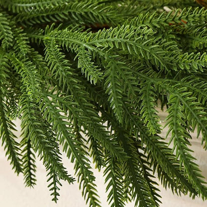 2PCS 6FT Christmas Norfolk Pine Garland, Realistic Greenery Artificial Garland for Indoor Outdoor Door Porch Fireplace Wall Staircase Holiday Christmas Decor