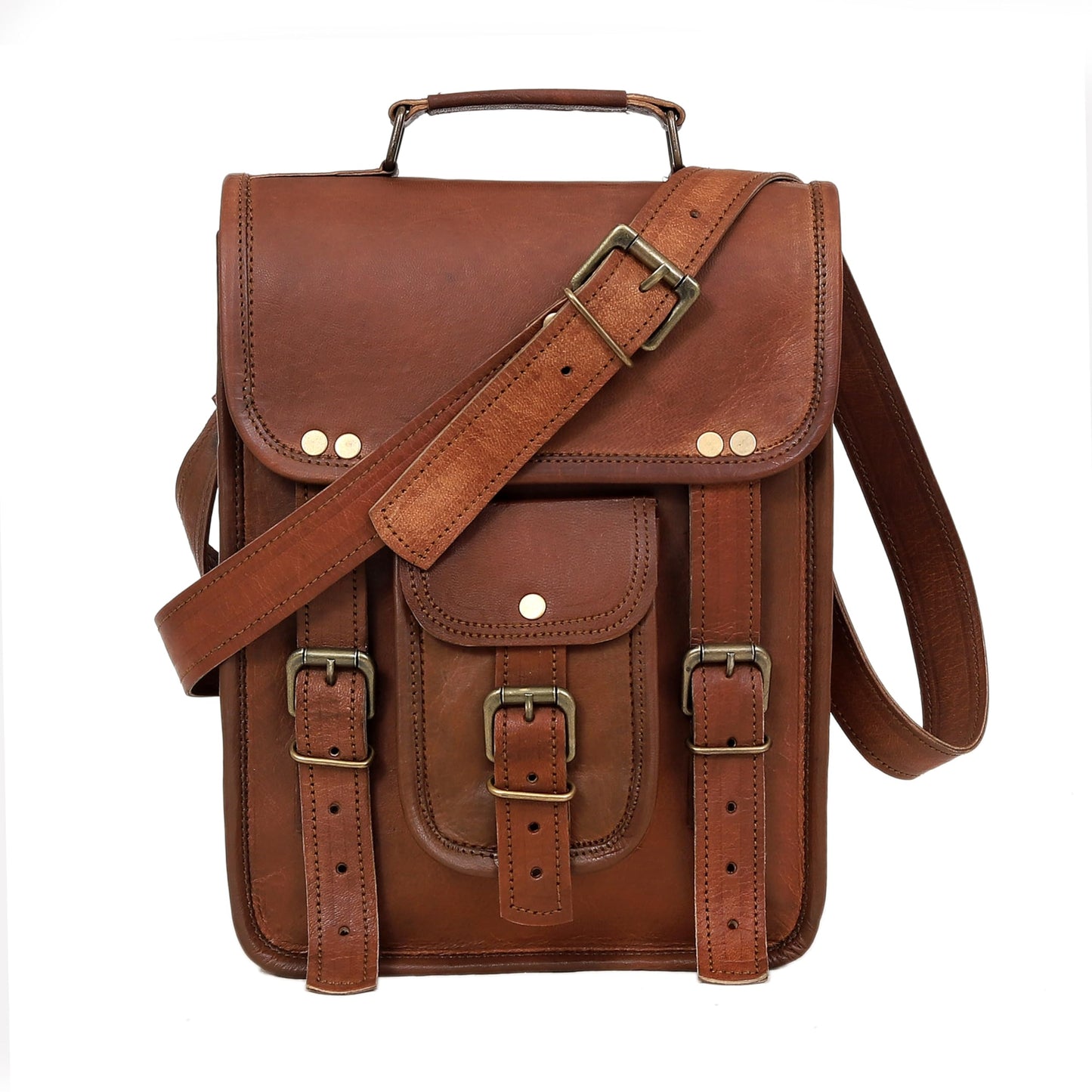 Vintage Genuine Leather iPad/Tablet/tab/Kindle Satchel Cross Body Shoulder Messenger Bag (11 X 9 Inch) (11 inch)