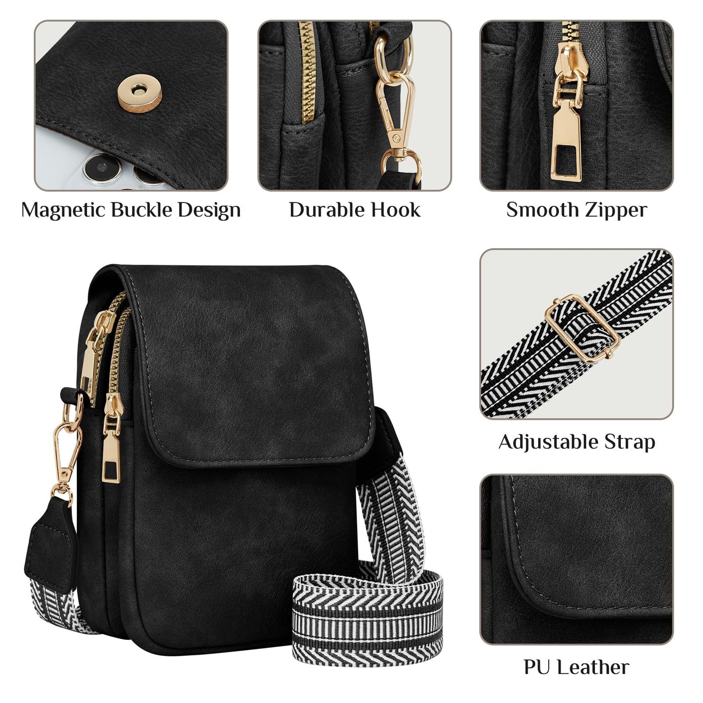 Fashion Small Crossbody Bags for Women Trendy Designer Cell Phone Purses Wallets with Card Holder Anti Theft Travel