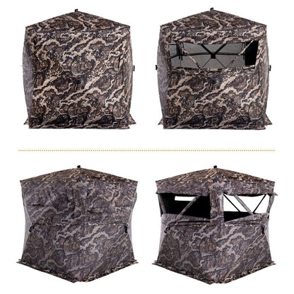 VEIL CAMO VC300 3-Person Hub Blind Tru-View – Ground Blind for Deer Hunting, 270-Degree View, Water Resistant, Durable 5-Hub Design, Backpack Carry Bag, Silent Slide Window Panels
