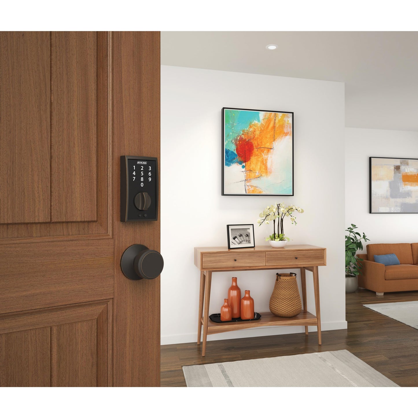 SCHLAGE BE375 CEN 622 Touch Keyless Touchscreen Electronic Deadbolt Lock, Matte Black