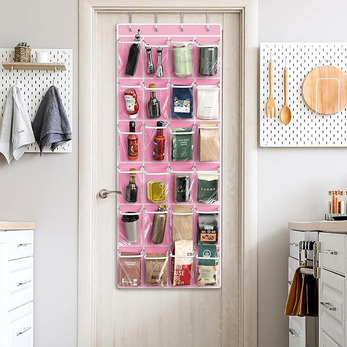 Simple Houseware 24 Pockets Large Clear Pockets Over The Door Hanging Shoe