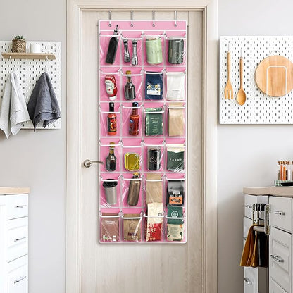 Simple Houseware 24 Pockets Large Clear Pockets Over The Door Hanging Shoe