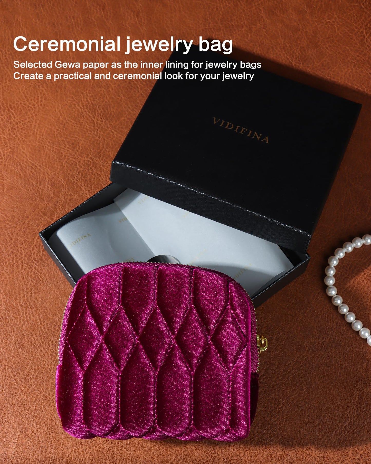 Vidifina Travel Jewelry Case,Mini Travel Jewelry Bag with Zipper,5-Layer Velvet Organizer Pouch for Bracelet Rings Earrings - Diamond Stitched Velvet Teal Blue