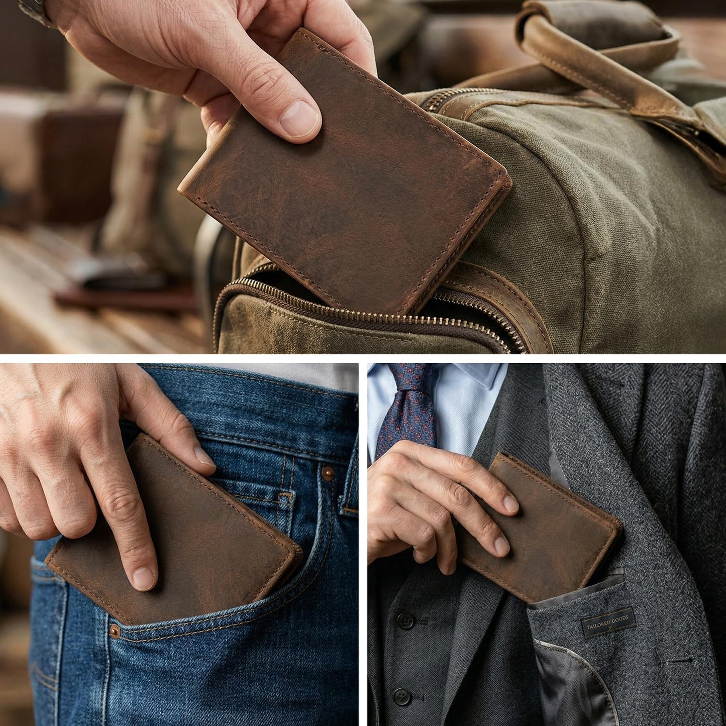 Cuir Jackets Top Grain Leather Wallet for Men | RFID Blocking Genuine Leather Wallets for Men | Secure and Durable Extra Capacity Bifold Wallet with 2 ID Windows and Upto 9 Card Slots (Brown)