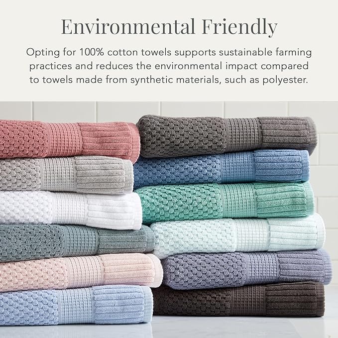 NY Loft 100% Cotton 6 Piece Bath Towel Set | Blue Towels | Oeko-TEX® Standard