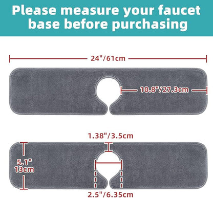 PoYang 4 Pack Faucet Mat for Kitchen Sink Splash Guard Long: Super Absorbent