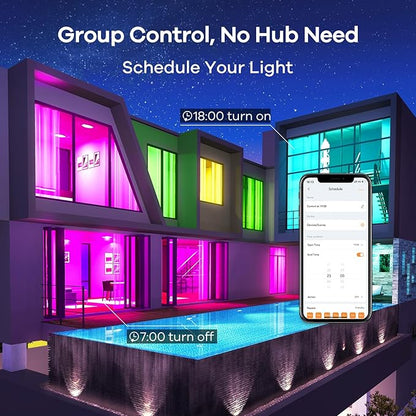 Linkind Smart Light Bulbs with Remote Control, Smart Bulb That Work with Alexa & Google Home, 16 Million Color Changing Light Bulbs 60W, A19 E26 2.4Ghz WiFi Light Dimmable,1800K-6500K,800lm 4 Pack
