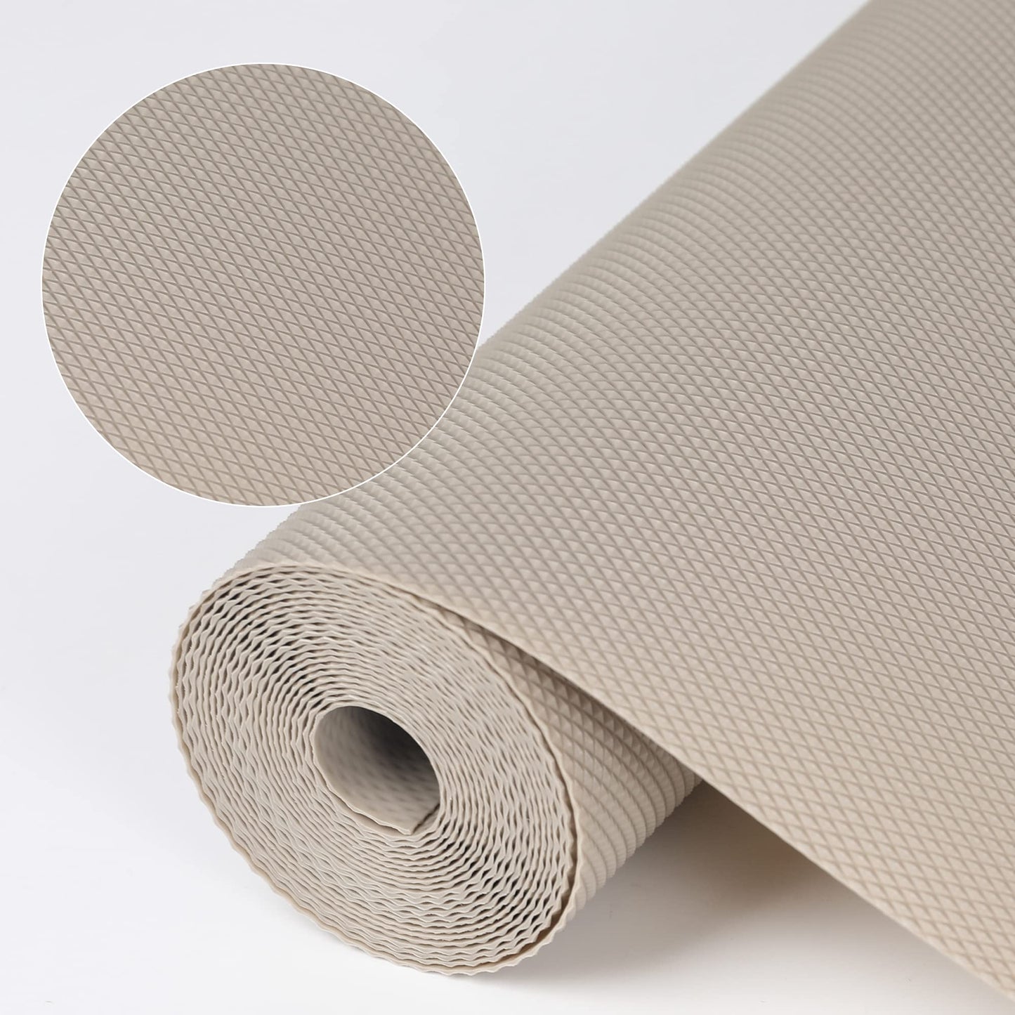 Kitchen Shelf Liner Drawer Liners, Non-Adhesive Refrigerator Liners Waterproof Fridge Mats with Strong Durable Kitchen Cabinets Mat for Drawers, Shelves, Pantry Khaki