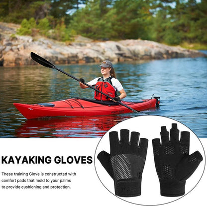 ChinFun Kayaking Gloves - 3/4 Finger Design for Enhanced Grip & Protection | Easy On/Off for Men, Women, Youth