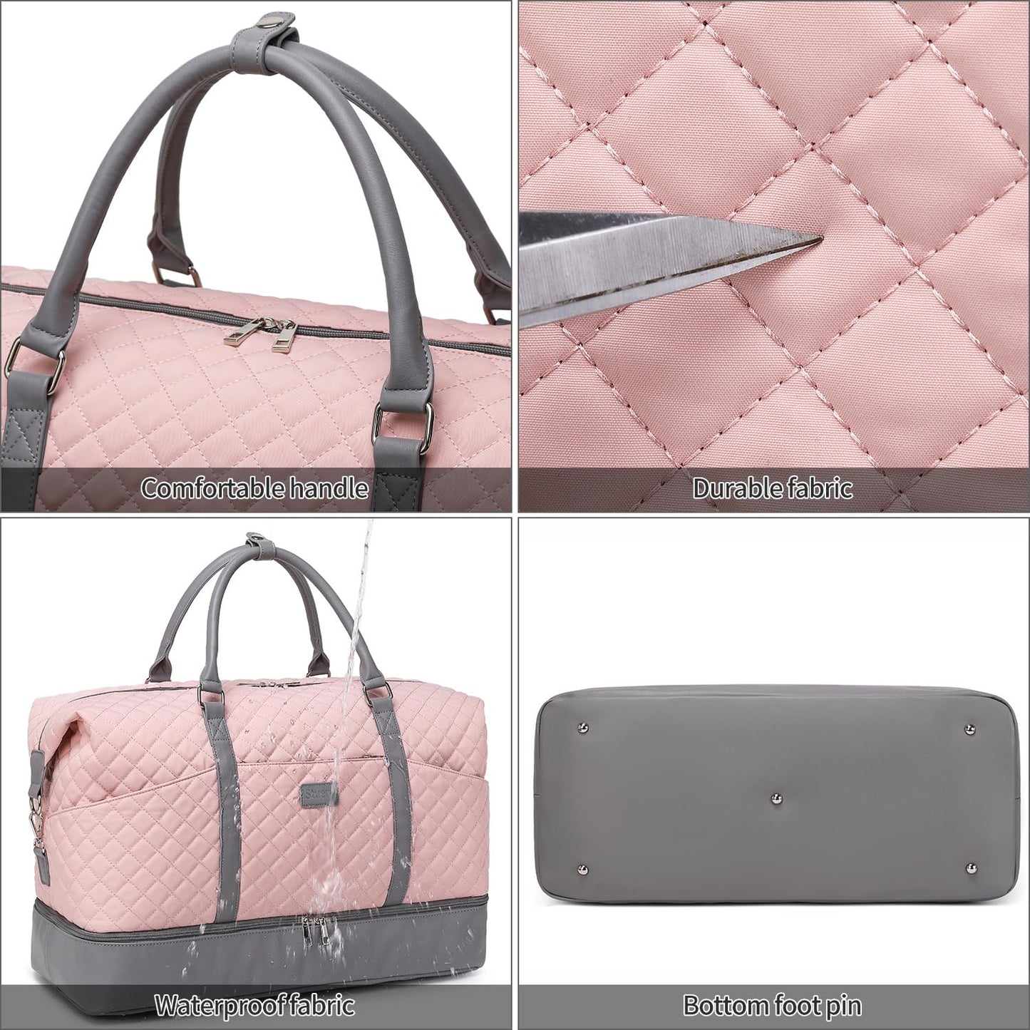 Weekender Bags for Women with Toiletry Bags Large Overnight Bags Travel Duffel Bag Carry On Shoulder Weekend Tote with Shoe Compartment and Wet Pocket