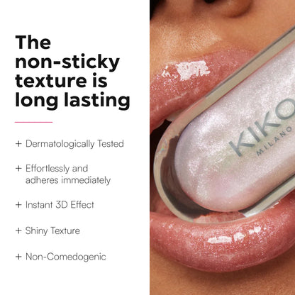 KIKO Milano 3D Hydra Lip Gloss – High Shine, Hydrating, Plumping, Non-Sticky, Moisturizing Lip Makeup – 21 Brun Rose – 6.5ml