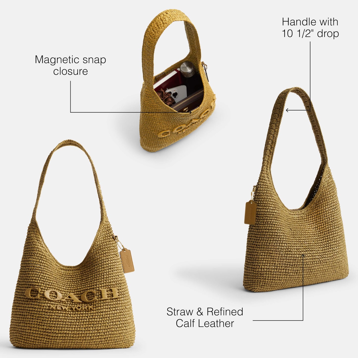 COACH Brooklyn Shoulder Bag 28 in Straw