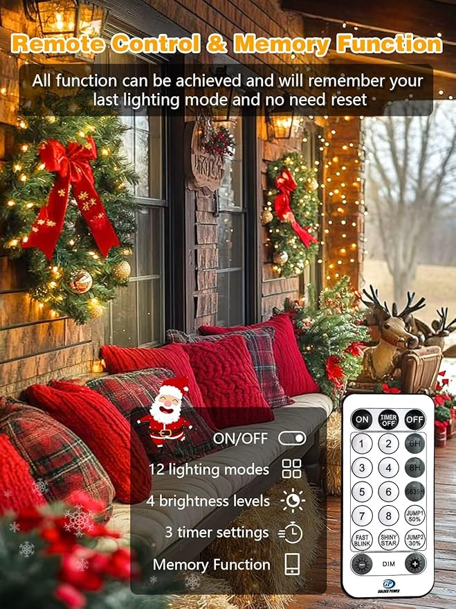 Voice Controlled Christmas Lights with Remote, 165 FT 500 LED String Lights Indoor Outdoor with 12 Modes 3 Timers, Dimmable Twinkle Light Plug in Waterproof for Xmas Tree Party Decor, Warm White