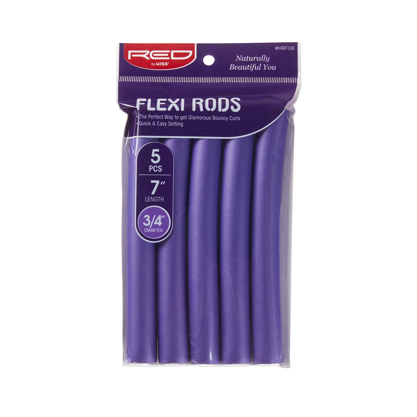Red by Kiss 36PCS Flexi Rods, Flexible Curling Rods, Twist Foam Hair Rollers, No Heat Hair Curlers 7" Sets