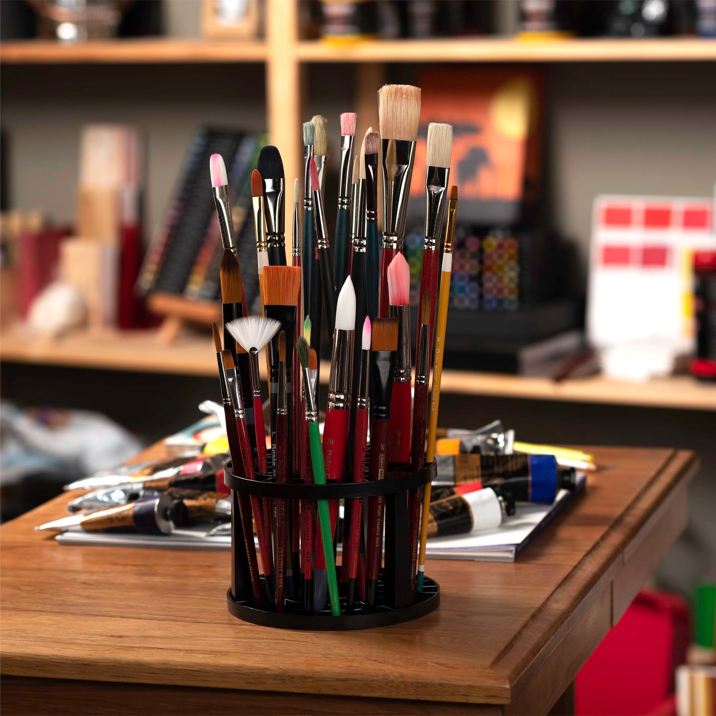 Creative Mark Brush Crate - Brush Storage Holder for Artists, Drying & More! - Black