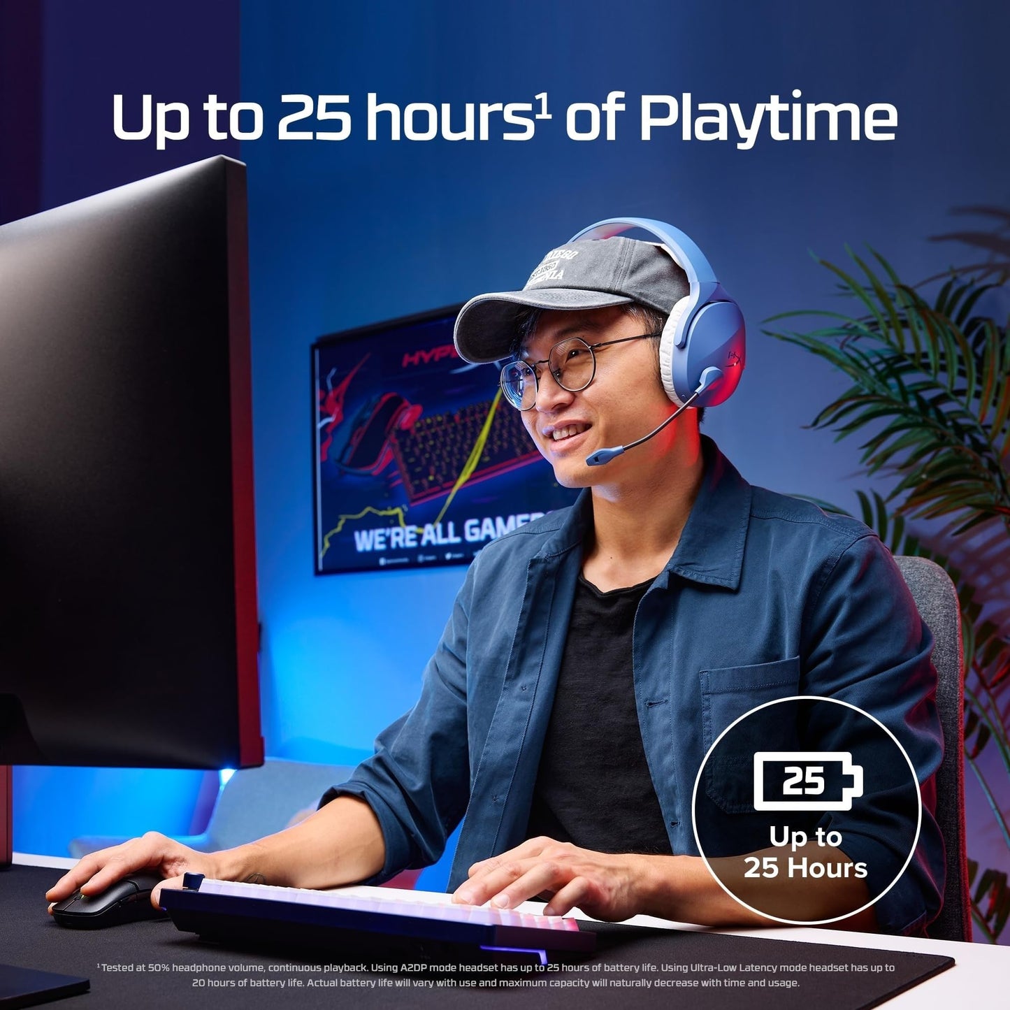 HyperX Cloud Jet – Dual Wireless Gaming Headset, 2.4GHz dongle, Bluetooth 5.3, PC, PS5, Mobile, USB-A – Black