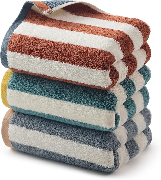 REDKISS 3-Pack Premium Hand Towels, 28x12 Inches 100% Cotton Bath Towels