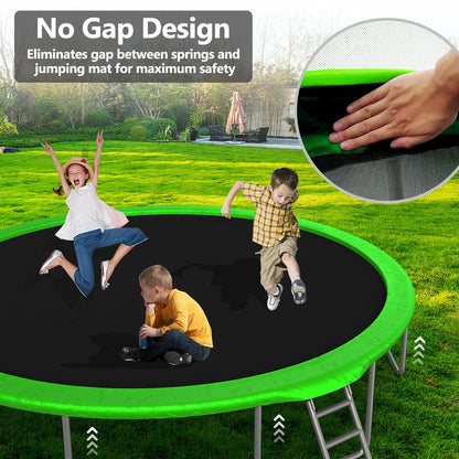 Lyromix Upgraded 16FT Trampoline with Lights, Large Outdoor Trampoline with Sprinkler,Basketball Hoop and Net, Capacity for 5-8 Kids and Adults, Teal Blue