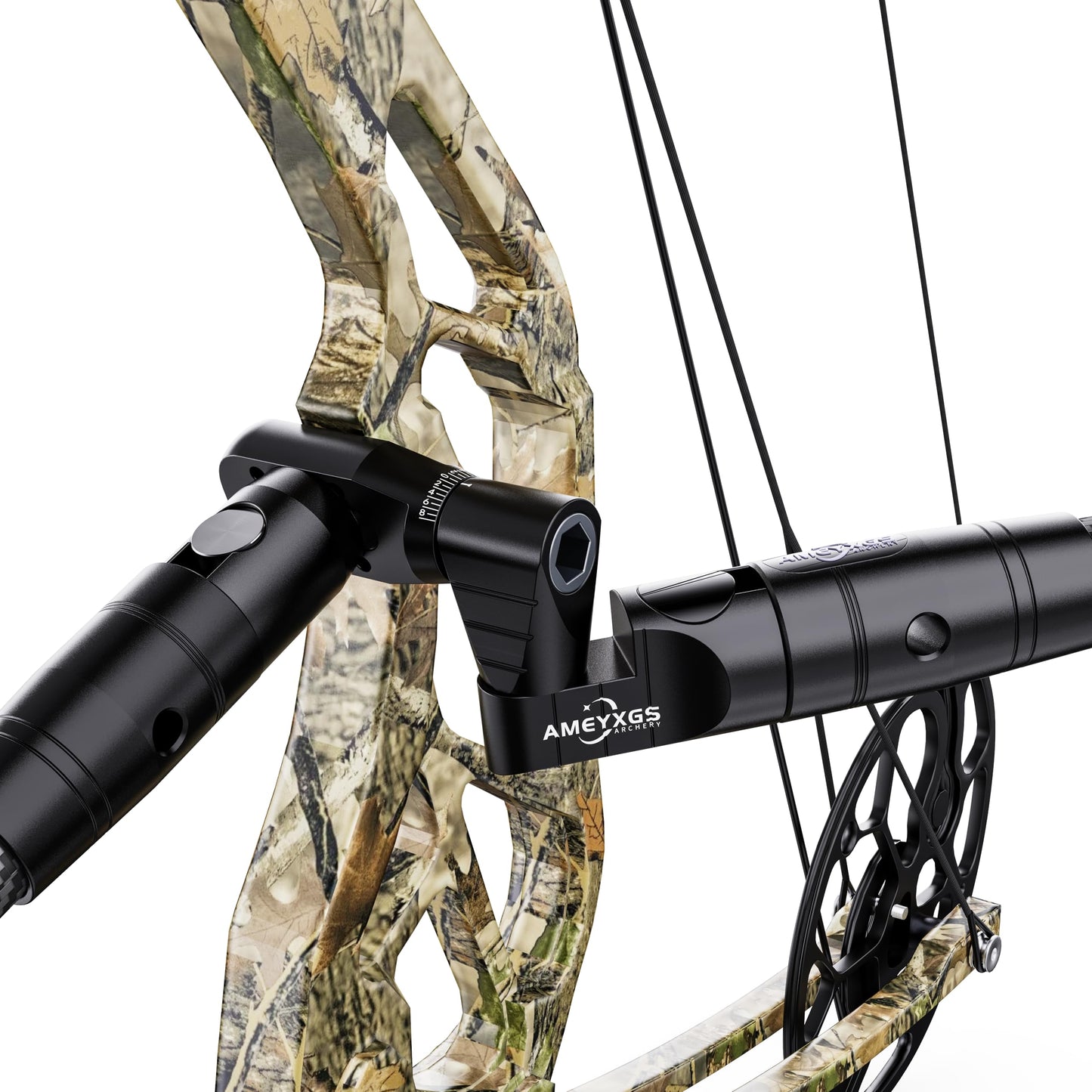 HNZMDY Archery Bow Stabilizer for Compound Bow, 6", 8",10",12",15" Carbon Fiber Blance Bar, Damping System and Shock Absorber Weights Kit (8 inch & 10 inch & QD, Black)
