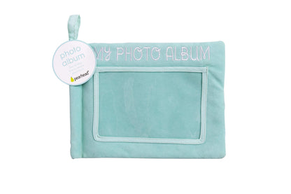 Pearhead Plush Photo Album, Baby Shower Registry Addition, Gender Neutral Baby Toy, 8.75x6.25x0.75 Inch