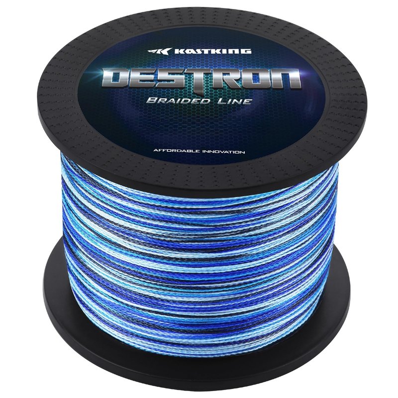 KastKing Destron Braided Fishing Line, Blue Camo , 300 yds-50lb-0.36mm