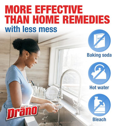 Drano Balance Drain Clog Remover and Cleaner, Non-Corrosive Formula, Safe on All Pipes and Septic Tanks, Formulated Using Only Essential Ingredients, 32 Fl Oz
