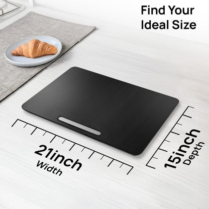 Ibyx Elegant Round Sliding Tray for Your Pressure Cooker, Air Fryer & Heavy Kitchen Appliances - Sturdy, Slides Easily from Under The Cabinet (Natural, 13”)