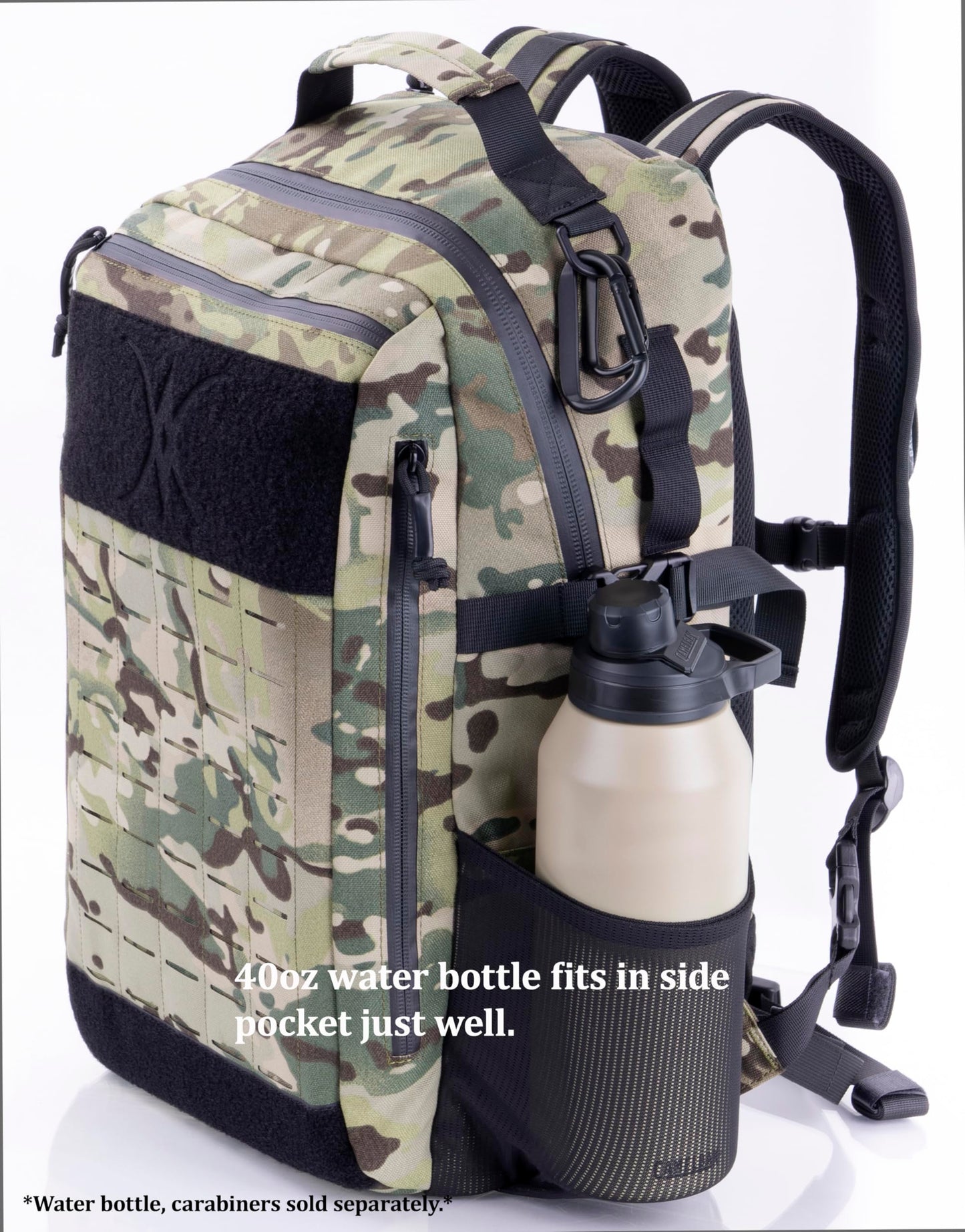 BACKFERRY Urban Tactical Backpack Laser-Cut MOLLE Daypack Commuter Bag for EDC,Travel,Work,Hiking for Men Women