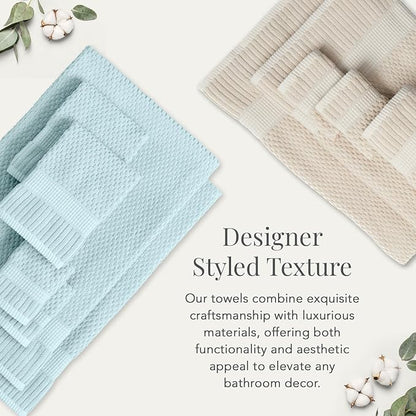 NY Loft 100% Cotton Towel Set 6 Piece | Super Soft & Absorbent Quick-Dry 2 Bath
