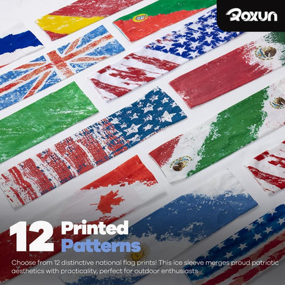 ROXUN 2 Pairs Flag Arm Sleeves Cooling UV Protection for Men Women Soccer Football Sports Gear Mexico Flag-2