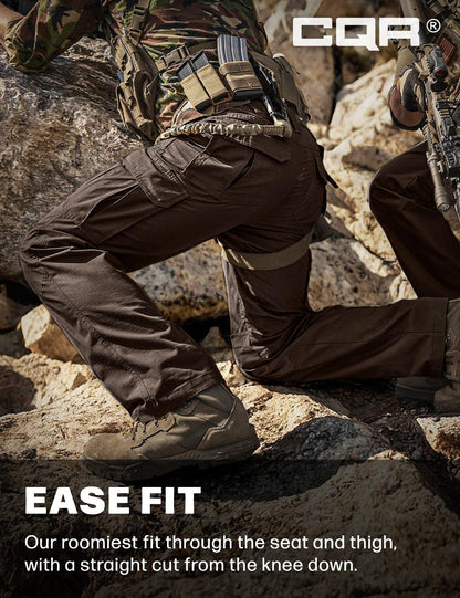 CQR Men's Tactical Pants, Water Resistant Ripstop Cargo Pants, Lightweight EDC Work Hiking Pants, Outdoor Apparel, Raider Dark Brown, 30W x 30L