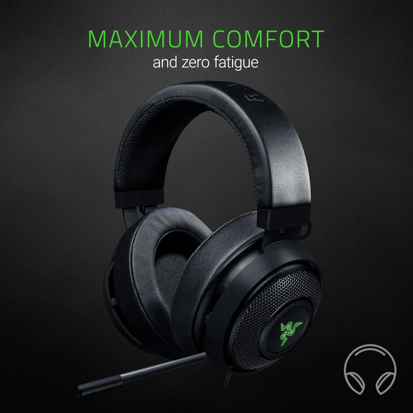 Razer Kraken 7.1 V2: 7.1 Surround Sound - Retractable Noise-Cancelling Mic - Lightweight Aluminum Frame - Gaming Headset Works with PC, PS4, Xbox One, Switch, & Mobile Devices - Black