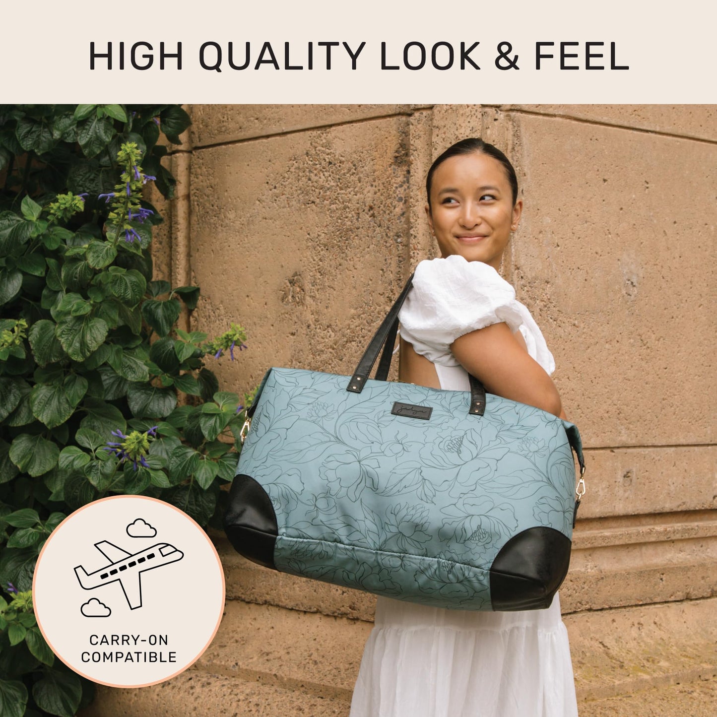 Jadyn Luna Women's Weekender Bag and Travel Duffel, Large 37 Liter Capacity (Sage Flora)